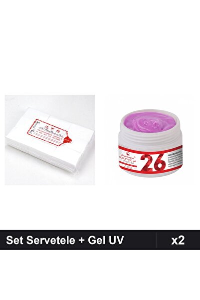 Makeup Set 2 Îngrijire Unghii, Servetele Nail 900 buc + Gel Constructie UV LE...
