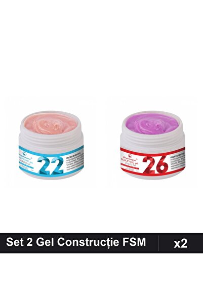 Makeup Set 2 Geluri Construcție UV LED FSM 15g, Nuante 22 26, Manichiură Prof...