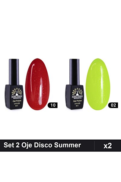 Makeup Set 2 Oje Semipermanente Disco Summer 8ml, Nuante 10 02, Manichiură UV...