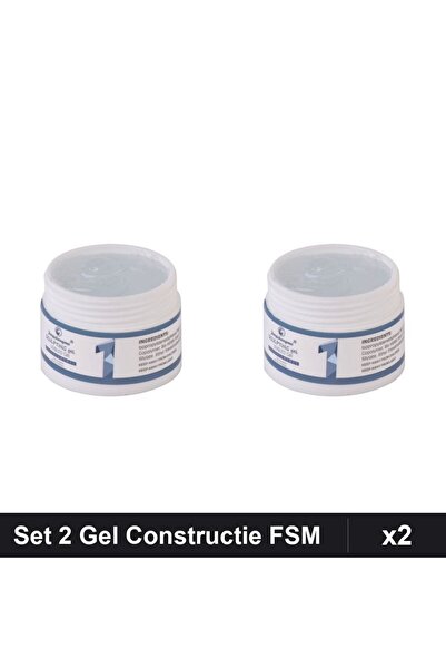 Makeup Set 2 Gel Constructie UV LED FSM 15g, Transparent 01, Constructie Unghii