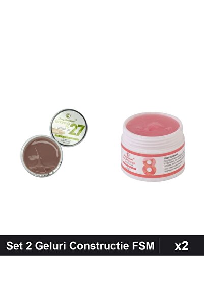 Makeup Set 2 Geluri Constructie UV LED FSM 15g, Nuante 27 și 08, Manichiură P...