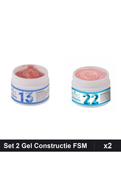 Makeup Set 2 Gel Constructie UV LED FSM 15g, Nuante 13 22, Manichiura Unghii