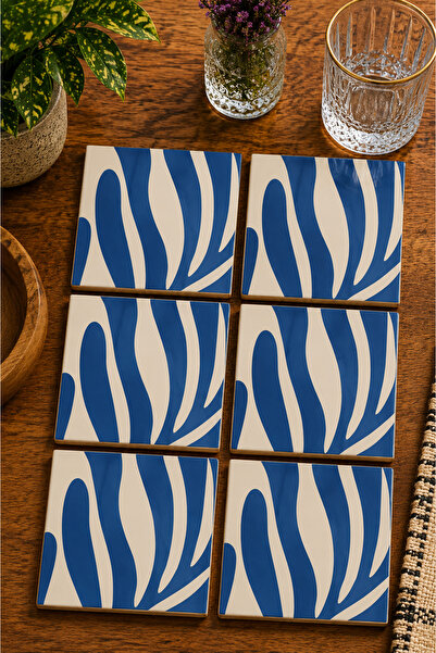 JHAAR Abstract - Bohemian - Geometric Themed Modern Set of 6 Coasters - Uv Pr...