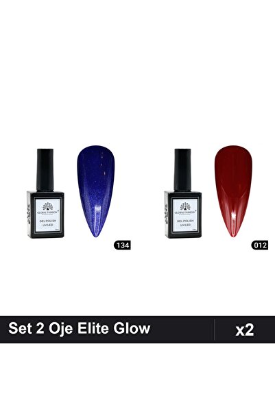 Makeup Set 2 Oje Semipermanente Global Fashion Elite Glow 15ml, Nuante 134 01...