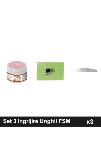 Makeup Set 3 Ingrijire Unghii FSM, Gel Constructie UV LED 15g, Pila Emma 100/...