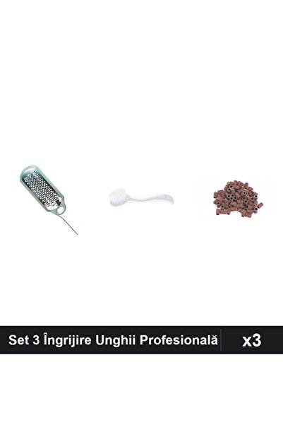Makeup Set 3 Îngrijire Unghii Profesională - Răzătoare Calcaie, Perie Deprafu...
