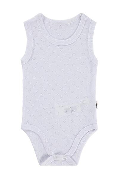Civil Baby Jakarlı 3-36 Ay Çıtçıtlı Badi - Beyaz