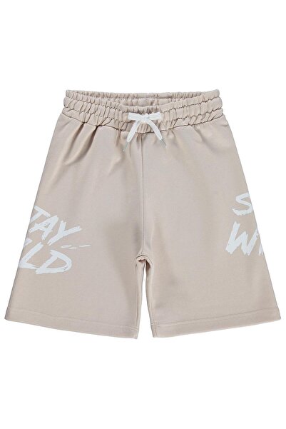 Civil Boys Stay Wild Printed Capri for Ages 10-13 - Beige