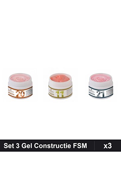 Makeup Set 3 Geluri Constructie UV LED FSM 15g, Nuante 20 11 21, Manichiura P...
