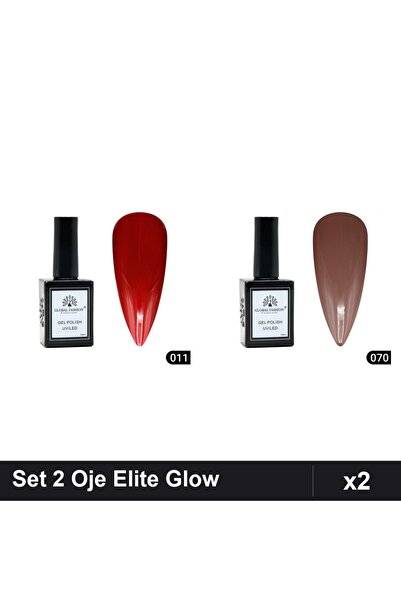 Makeup Set 2 Oje Semipermanente Global Fashion Elite Glow 15ml, Nuante 011 07...