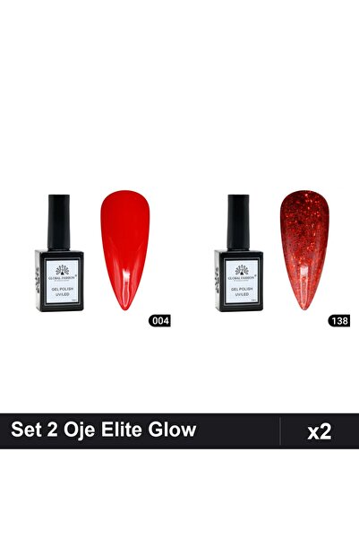 Makeup Set 2 Oje Semipermanente Global Fashion Elite Glow 15ml, Nuante 004 13...