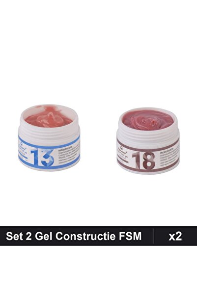 Makeup Set 2 Gel Constructie UV LED FSM 15g, Nuante 13 18, Builder Gel Unghii