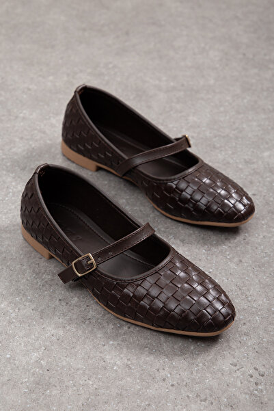 Mc vay Shoes Balerini tricotați cu cataramă pentru femei, cu talpă ușoară ort...