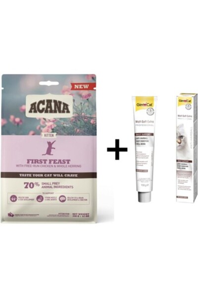 Acana First Feast Kitten Yavru Kedi Maması 1,8kg + Malt Soft Extra 100 gr -TY...