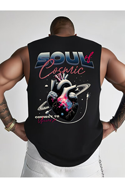 valeriae Bellanova Men's Oversize Crew Neck Sleeveless T-Shirt - Long Cut