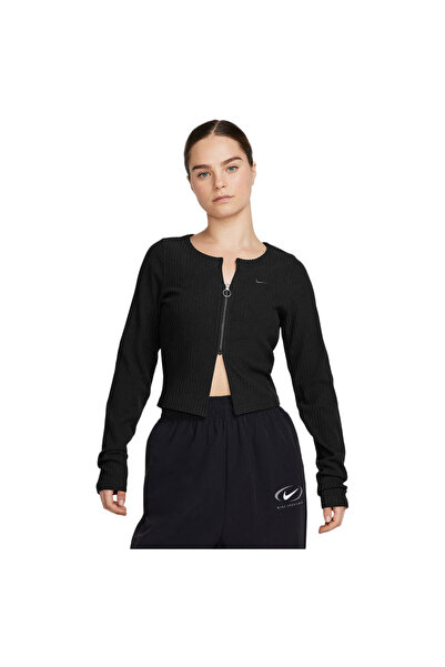 Nike Women's Sportswear Chill Knit Slim Full-Zip Ribbed Cardigan XS