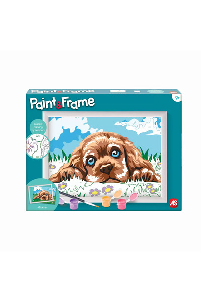 As PAINT AND FRAME THE LOVING PUPPY