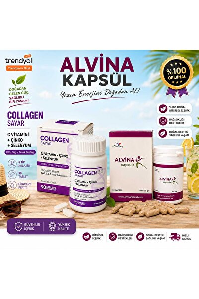 ALVİNA DETOX Alvina Kapsül 1. kt Sayar kolajen 1 .kt ( ikili set)