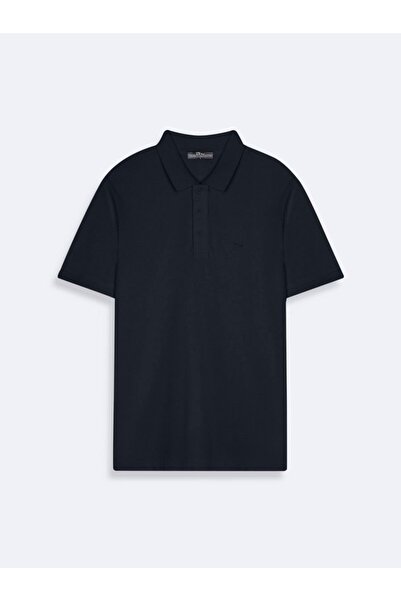 Ltb Basic Pike Polo Collar Navy Blue T-Shirt