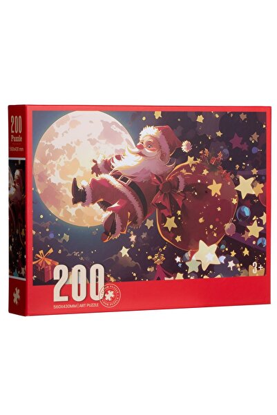 Zumzeria Puzzle de Crăciun cu Moș Crăciun pe cer (200 de piese)