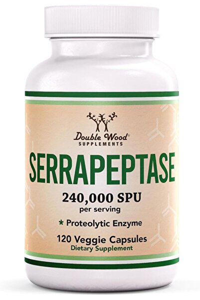Double Wood Supplements سيرابيبتاز 240,000 وحدة جرعات مكافئة (120 كبسولة نبات...