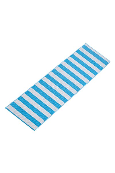 Zumzeria Saltea de plajă din plastic cu dungi albastre, rulou 180x60cm