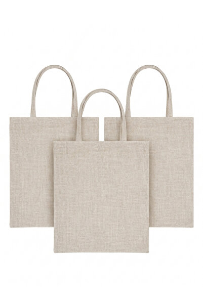 Houzi 3 pcs Plain reusable Cotton Shopping Tote Bags Eco Friendly Shoppers Id...