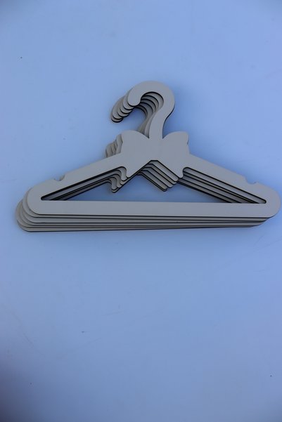 Assa Wood Wooden Children's Hanger 6 Pieces of Hangers - Baby Wardrobe Hanger (Cream Color) - Bow Tie