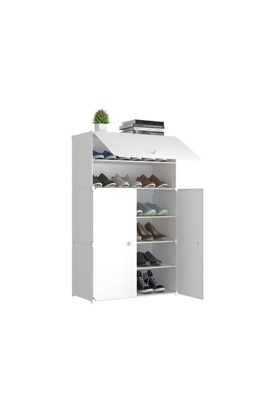 Naimeed Company Dulap de pantofi modular, 3 uși, Naimeed D7918, 32x62x95cm, Alb