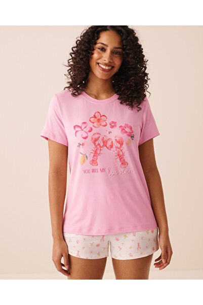 La Vie en Rose Lobster Floral Print Super Soft T-shirt