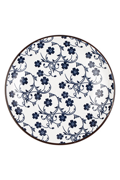 Zumzeria Farfurie din porțelan alb cu model floral albastru pentru desert Ø15cm