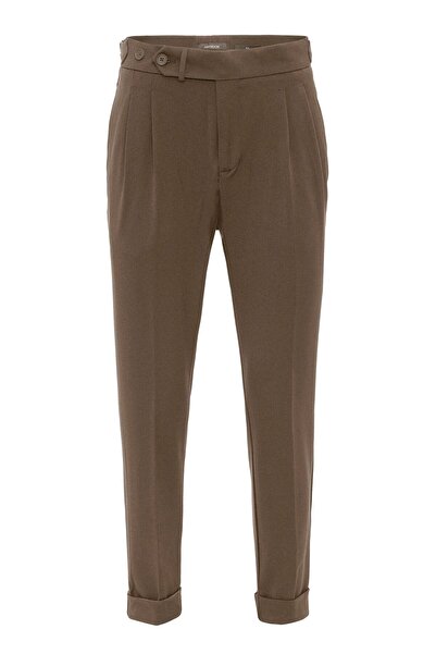 S13 Store High-waisted pleated carrot fit men's trousers