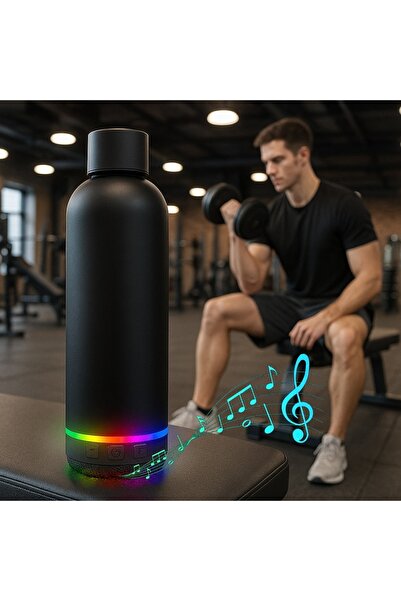 Zumzeria Θερμός Μπουκάλι - Μαύρο Θερμός με Ηχείο Bluetooth 430ml