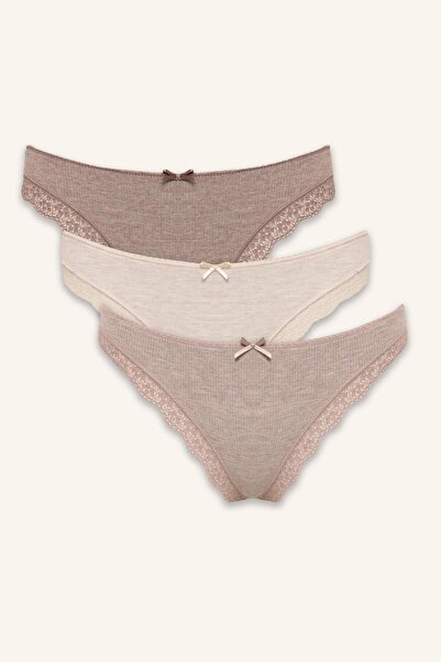 DeFacto Lace Detailed Ribbed 3-Piece Set D8672Ax26Sp