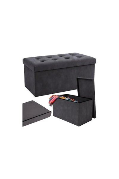 Ruhhy Scaun pliant, gri, MDF, catifea, 110L, 76x38x38cm
