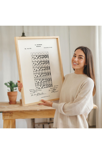 Pegziz Crtež patenta za igru domina, grafikon igre, zidni dekor, slika