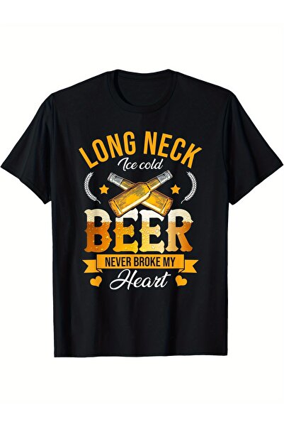 yiou trendy clothing Men's Long Collar Beer Lover T-Shirt