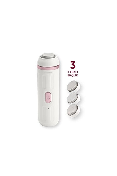 Polosmart PBS818 Şarjlı 2 Modlu 3 Başlıklı Topuk Törpüsü Beyaz