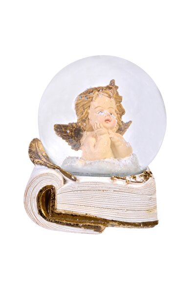 Zumzeria Glob de zăpadă decorativ de Crăciun cu înger și carte, 12.5cm
