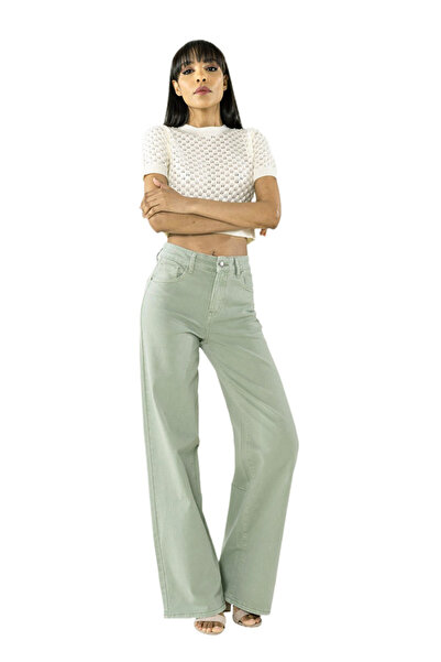 Nina Carter Pantaloni verzi evazați J251-22 M9