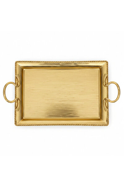AKDC Pilsco Luxury Gold Stainless Steel Serving Tray with Elegant Handles – 5...
