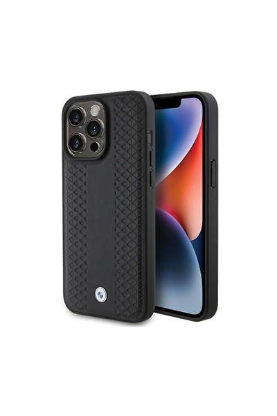 BMW BMHCP15L22RFGK IPHONE 15 PRO 6.1 "BLACK/BLACK LEATHER DIAMOND PATTERN