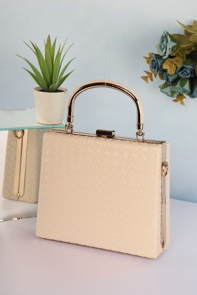 weem bag Elysara Eb0162 |   Knitted Stylish Metal Handle Evening Dress Bag