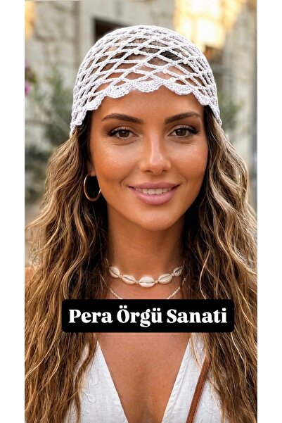 PERA ÖRGÜ SANATI El örgüsü yazlık bohem bere pullu koton