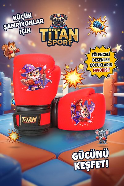 Titan Sport Children's Boxing Gloves Neon Orange Fairy Owl Model