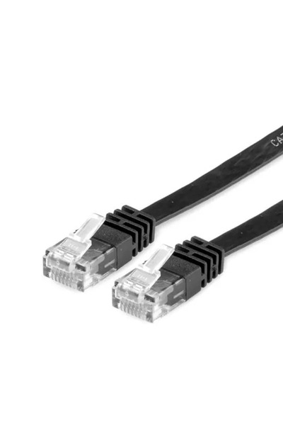 VALUE Cablu de rețea plat UTP Cat.6, Negru 0,5 M