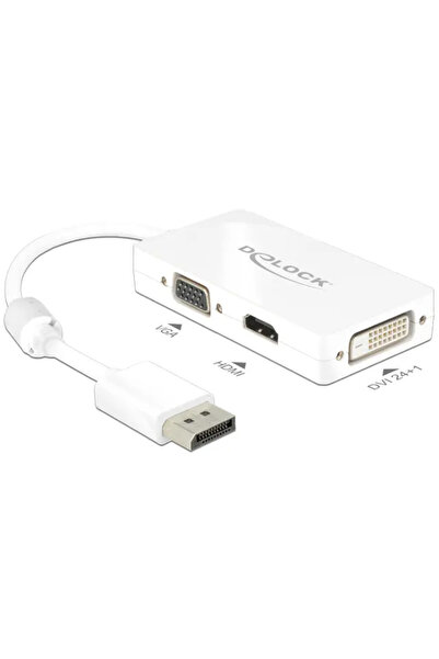DELOCK Adaptor AV DisplayPort Mini - DisplayPort - HDMI - DVI-D negru (62623)