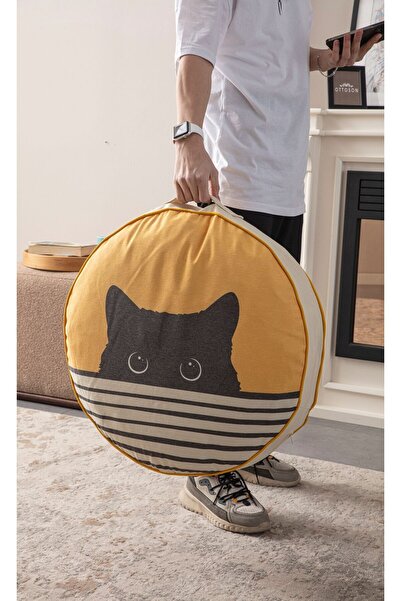 BUGİ HOME COLLECTİON Dekoratif Yuvarlak Çok Amaçlı Balkon Bahçe Kamp Piknik B...