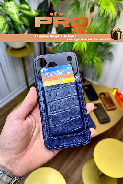 CüzCan iPhone 17 Pro MAX Uyumlu Hakiki Deri Magsafe Kartlıklı Premium Kılıf -...