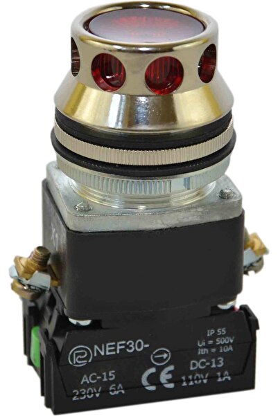 PROMET Control button 30mm red 1Z 1R self-return with illumination W0-NEF30-K...